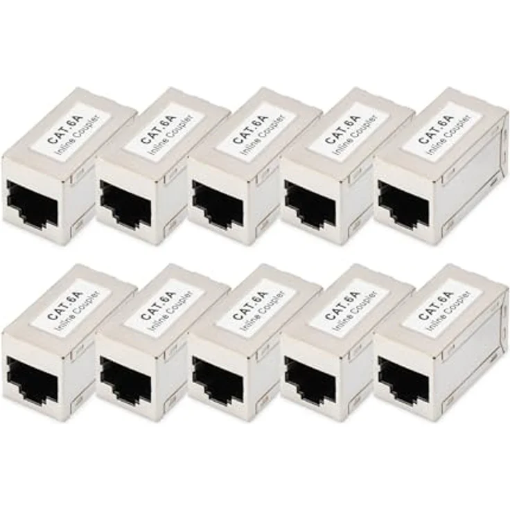 Digitus CAT 6A Modulare Kupplung, geschirmt, RJ-45 weiblich, ISO/IEC 11801, 10 Stk. – Bild 1