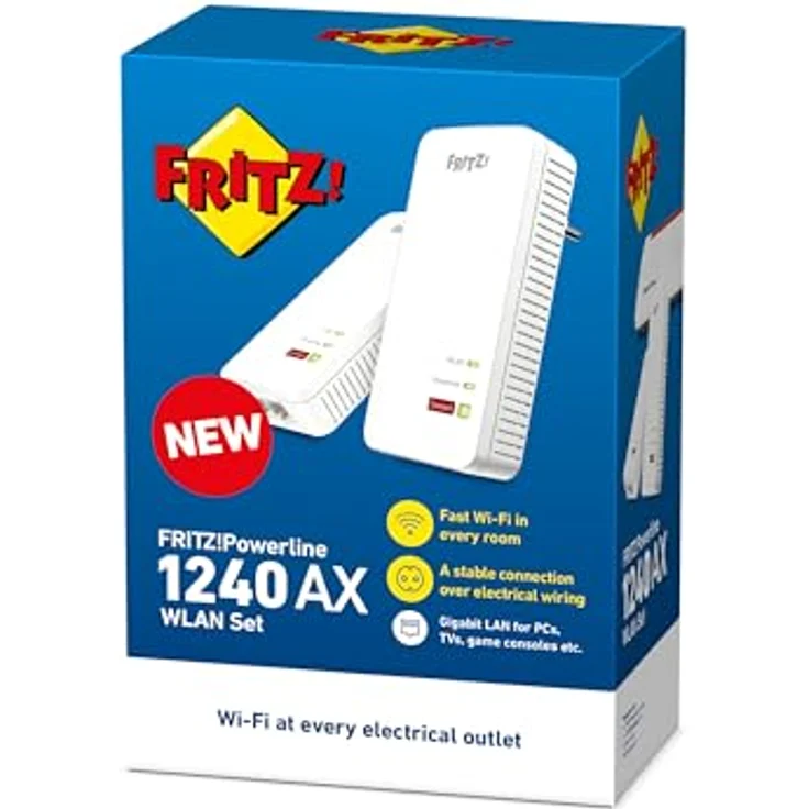 AVM Fritz!Powerline 1240 AX WLAN Set Edition International Extender Kit, bis zu 1.200 Mbit/s Powerline und 600 Mbit/s WLAN, Mesh, Access Point, Italienische Schnittstelle - Preisvergleich – Bild 3