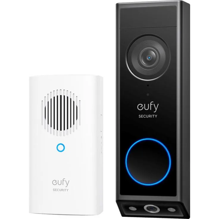 eufy E340 Video Gegensprechanlage Schwarz Schwarz One Size, 2K Full-HD Klarheit, Farbnachtsicht, Batterie oder kabelgebunden