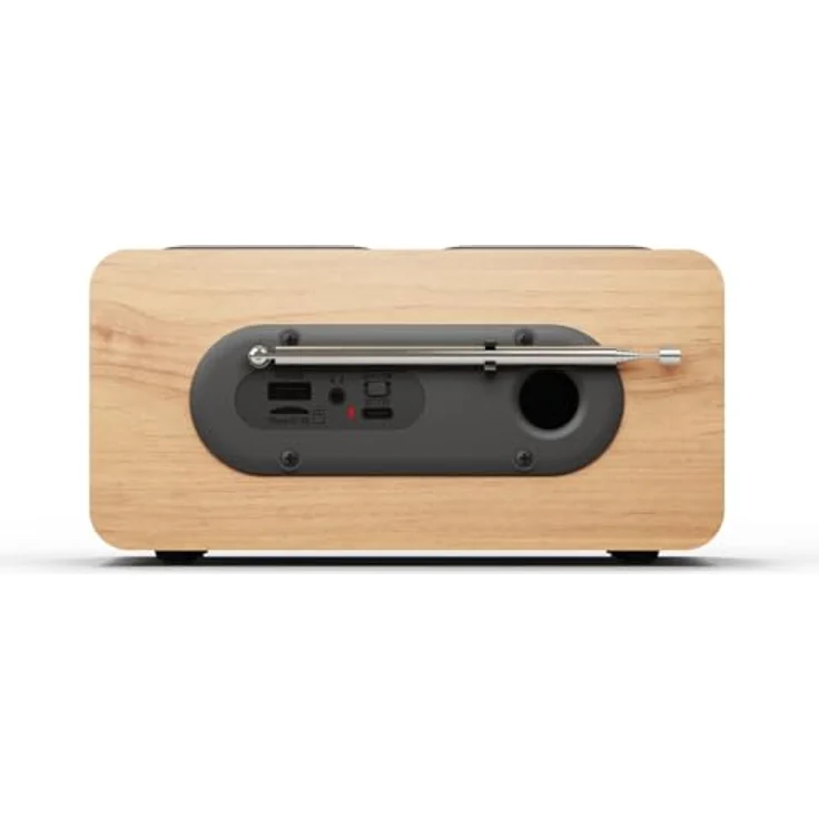 Blaupunkt DR10CR Tragbares DAB+ UKW-Radio, Bluetooth 5.3, USB/microSD-Player, Holzgehäuse, LCD-Display, Dual-Alarm, Akku 1800 mAh, Fernbedienung, Kopfhörerausgang – Bild 4