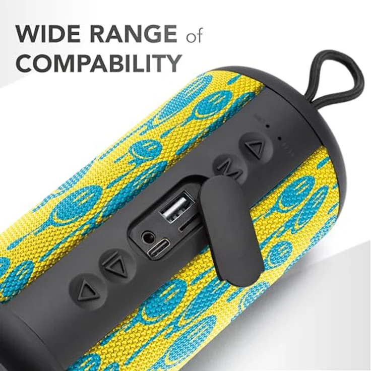 Music Sound Vertical Bluetooth-Lautsprecher, 5 Watt, Wireless, 4 Stunden Wiedergabezeit, Bluetooth 5.0, Gelb/Hellblau – Bild 3