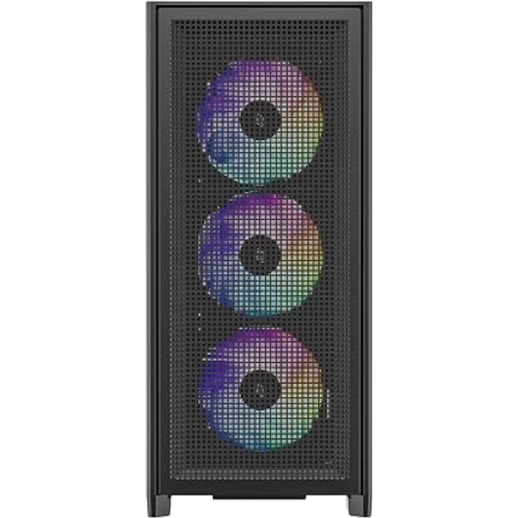 SILENTWARE Air 2000 A-RGB Black, Midi Tower PC-Gehäuse mit Glas-Seitenfenster, 7 RGB-Lüftern, extremem Airflow, ASUS BTF & MSI Project Zero Kompatibilität, Platz für 420mm Radiatoren, E-ATX, ATX/mATX/ITX, USB-C – Bild 4