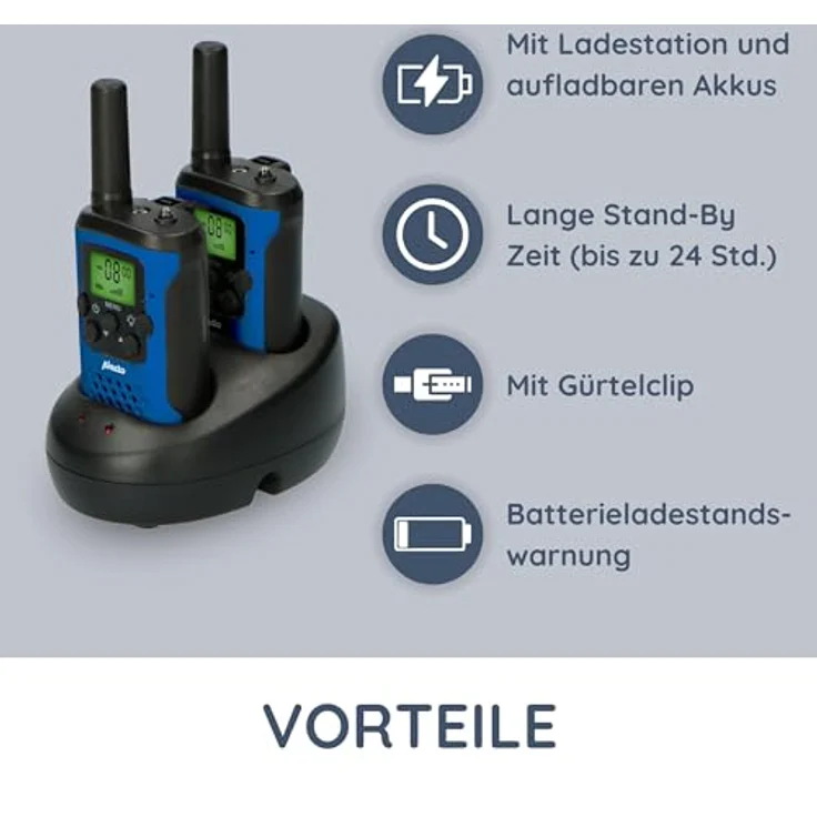 Alecto Walkie Talkie FR-175, (Set) mit 7 km Reichweite und Taschenlampe – Bild 4