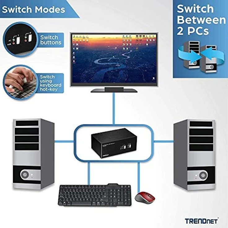 TRENDnet TK-240DP| DisplayPort KVM Switch| 2-Port Dual Monitor – Bild 6