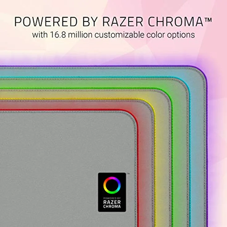 Razer Goliathus Extended Chroma Quartz - Extra große weiche XXL Gaming Maus-Matte mit RGB Beleuchtung (Kabelhalterung, Stoff-Oberfläche, gesteppter Rand, optimiert für alle Mäuse) Pink – Bild 2