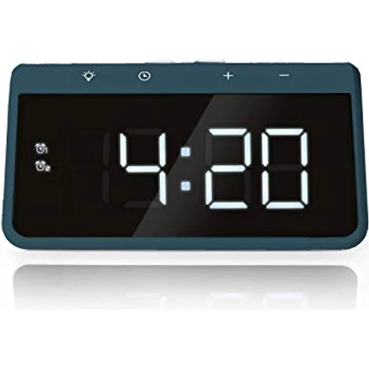 Caliber Wecker mit Ladestation - Wecker Digital mit Wake Up Light - Wecker mit Licht - Dimmbarer LED-Anzeige - Pacific Blue - 140 x 100 x 75 mm – Bild 3