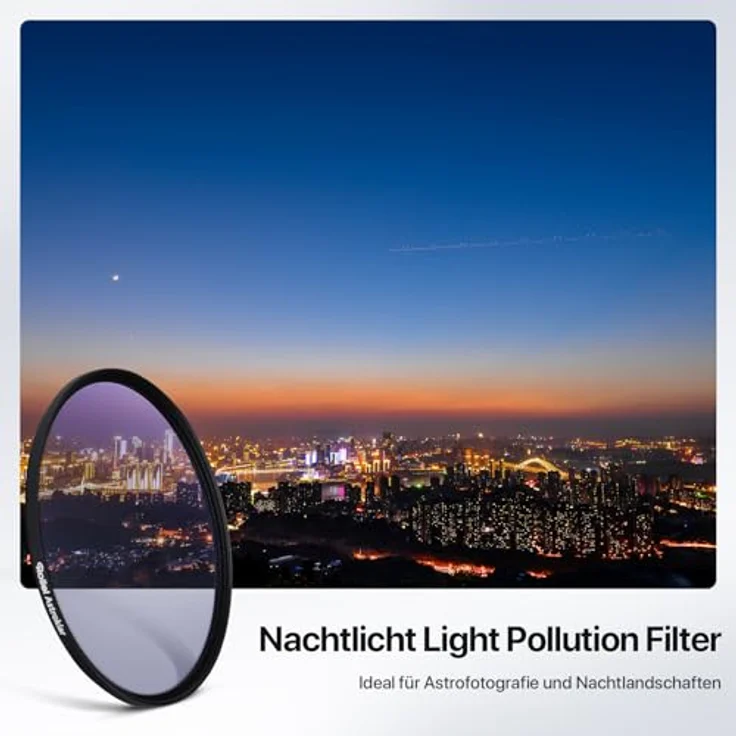 Rollei Astroklar Nachtlicht Light Pollution Filter – 77mm Rundfilter Stadtlicht-Filter geeignet für Nachtaufnahmen, Astro-Fotografie der Milchstraße – Bild 4