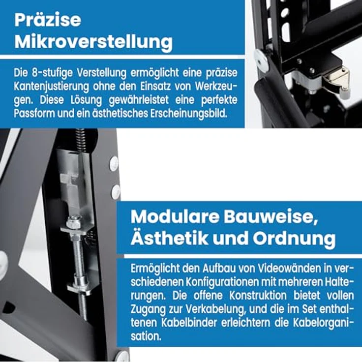 EDBAK VWPOP95-L Pop-Out Wandhalterung für 70-98" Bildschirme, Tragfähigkeit 130 kg, Schwarz – Bild 5