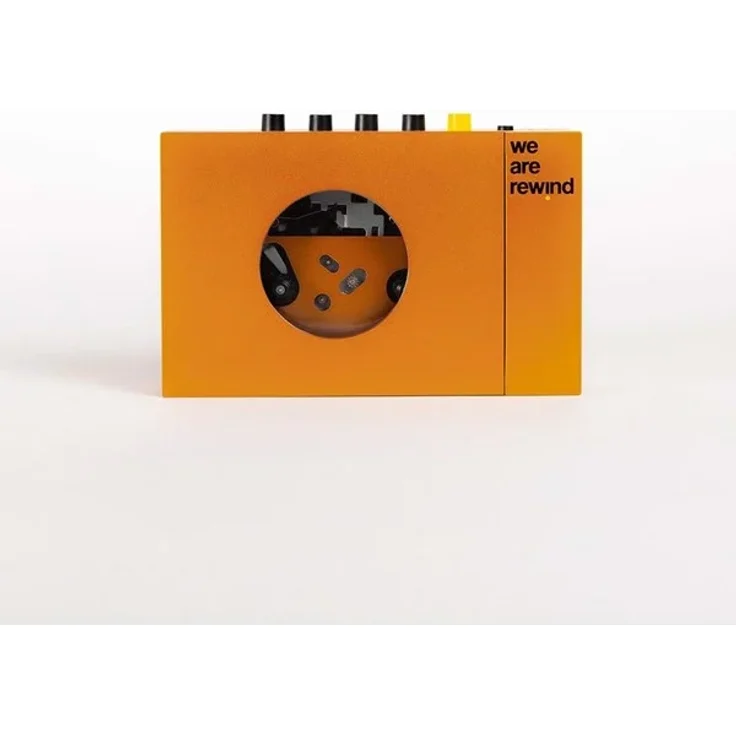 We Are Rewind WE-001 Kassettenplayer Recorder, orange, Bluetooth 5.1, Stereo-Wiedergabe und -Aufnahme, wiederaufladbarer Akku, Aluminiumgehäuse