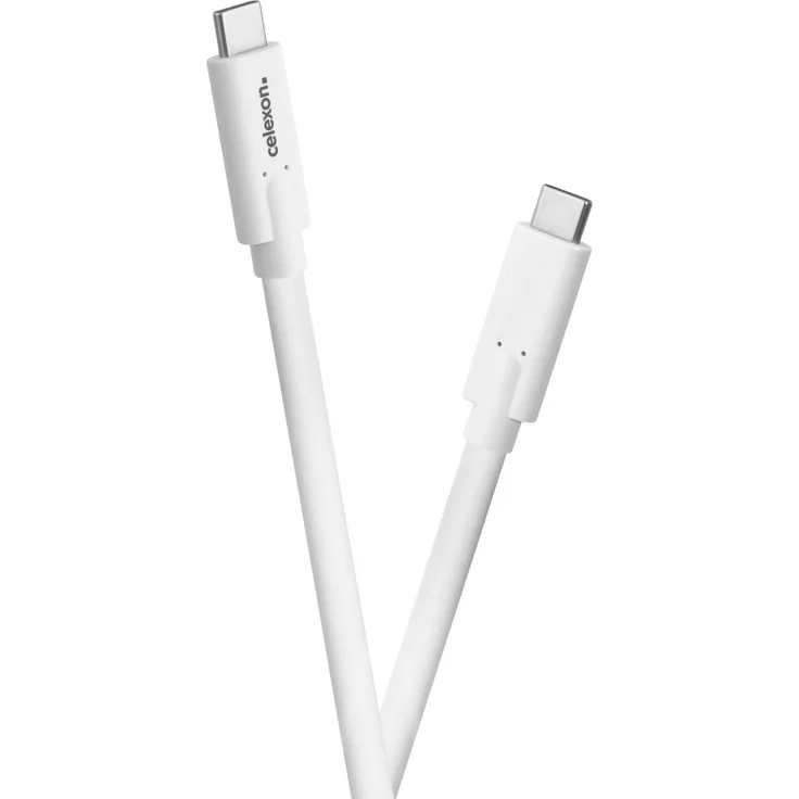 celexon USB-C Kabel - USB 3.2 Gen 2x1, 1,5m, 10 Gbps, Power Delivery 100W, DP Alt-Mode, weiß