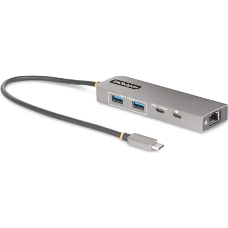 StarTech.com 3-Port USB-C Hub, 2.5Gbps Ethernet, 100W PD Pass-Through, 10Gbps, 2X USB-A/1x USB-C, Mini USB Hub, USB C auf USB