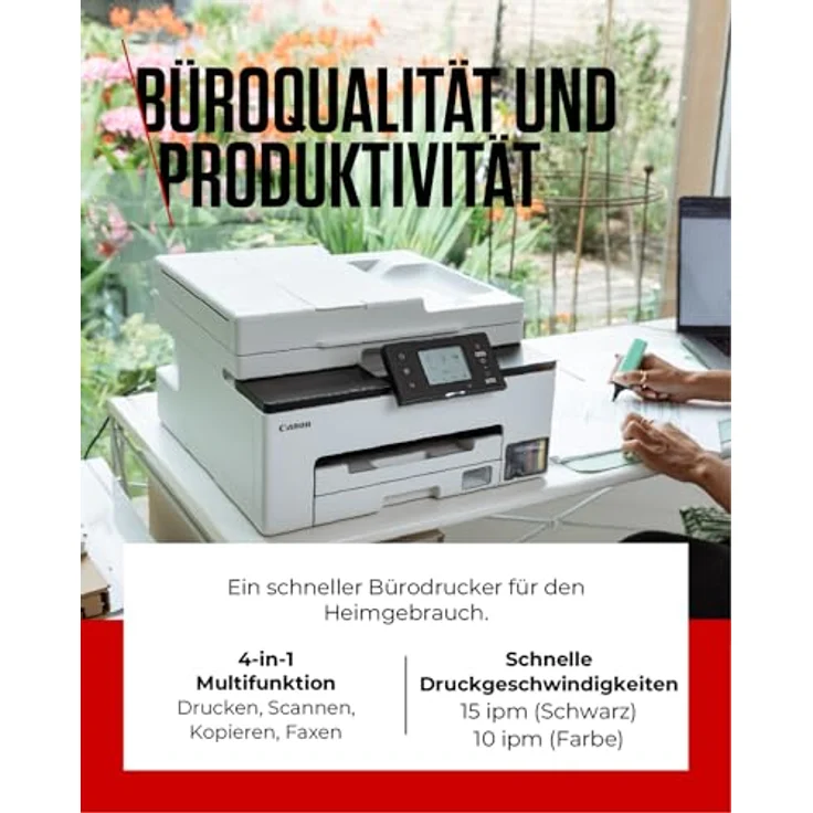 Canon MAXIFY GX2050, 4-in-1 Tintenstrahldrucker mit WLAN, ADF, Duplexdruck, 250 Blatt Kassette und 6 x Tintenflaschen, DIN A4 – Bild 4