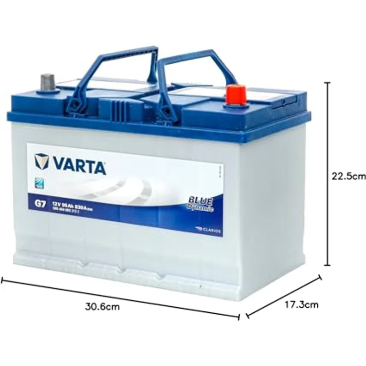 VARTA G7 Blue Dynamic, 12V Autobatterie mit 95Ah und 830A Kälteprüfstrom, wartungsfrei – Bild 2