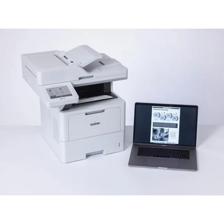 Brother MFC-L6710DW 4-in-1 Mulifunktionsdrucker schwarz weiß (A4, 50 Seiten/Min., 1.200x1.200 DPI, LAN, WLAN, Duplex-ADF, 520 Blatt Papierkassette) weiß/grau – Bild 3