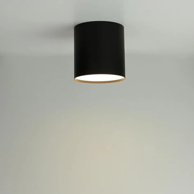 Licht-Erlebnisse Aufbauspot GU10 Deckenlampe, Aufbaustrahler Schwarz, blendarmes Licht, eleganter Deckenstrahler, Ø12,7 cm, rund – Bild 3