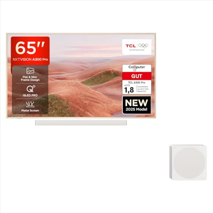 TCL NXTFrame A300 Pro 65" 4K Smart TV, HDR10, Google TV, 4 HDMI, Energieeffizienzklasse E, TCL 65A300 PRO  – Bild 1