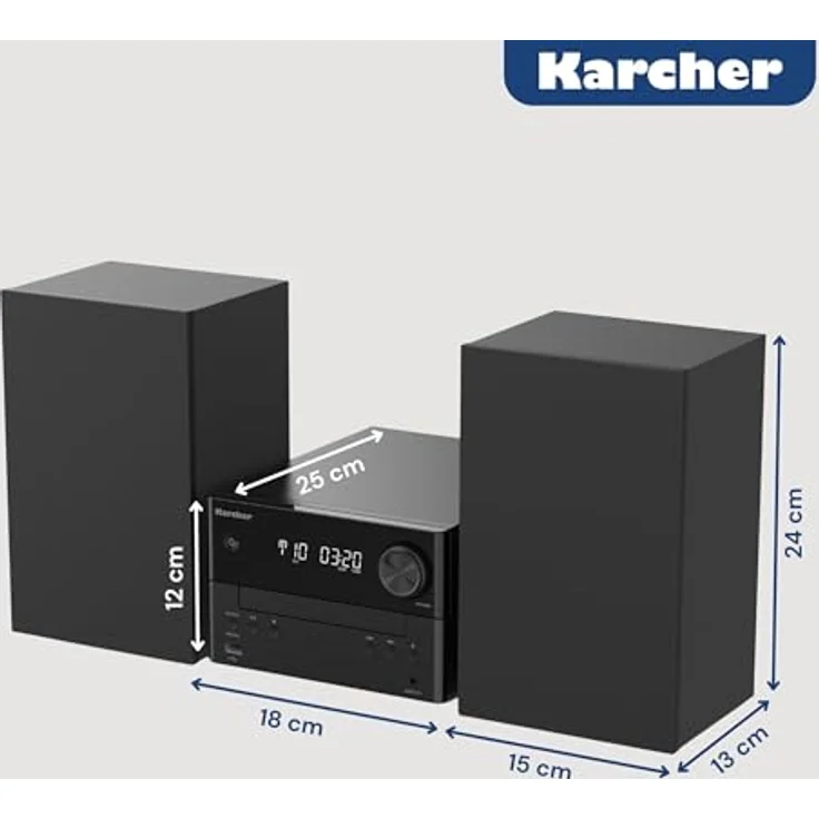 Karcher MC 6475D Kompaktanlage, Stereoanlage mit CD-Player, DAB+/UKW Radio, Bluetooth 5.4, 20 Watt RMS, Wecker & Fernbedienung – Bild 3