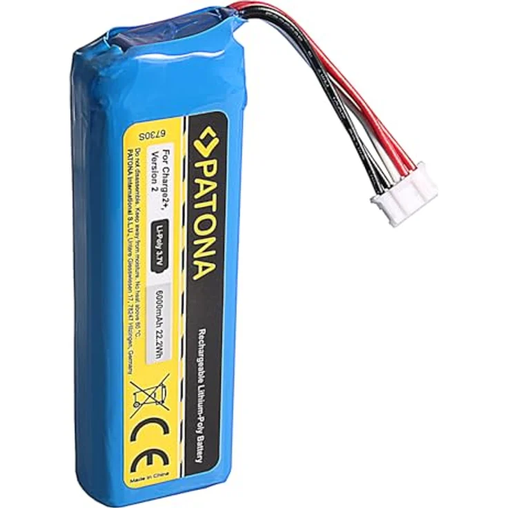 PATONA 6730 Ersatzakku für JBL GSP1029102R P763098, 6000mAh Lithium-Polymer, kompatibel mit JBL Charge 2+/2 Plus/3 (2015) – Bild 4