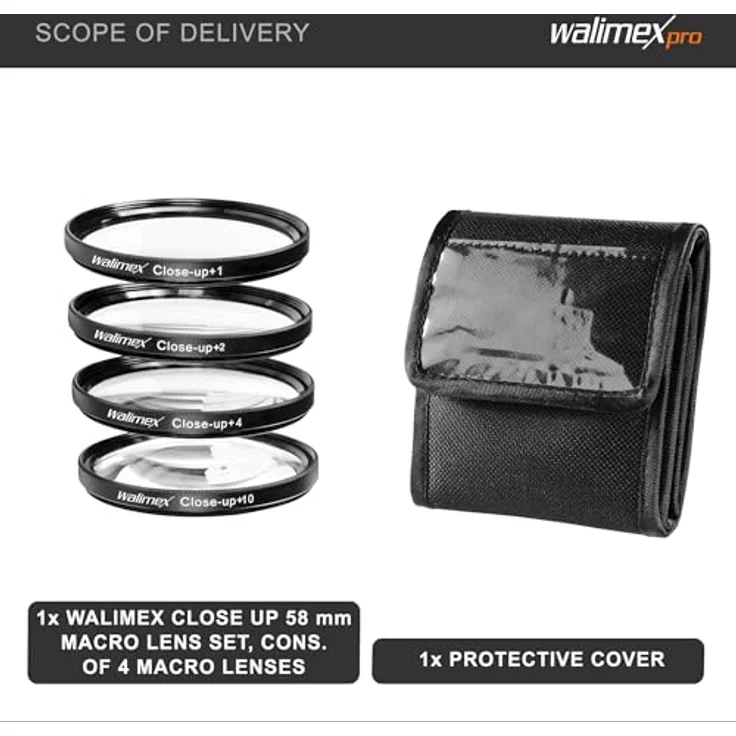 Walimex Close up Makrolinsen-Set 58 mm inkl. +1-+2-+4-+10 Dioptrien – Bild 9