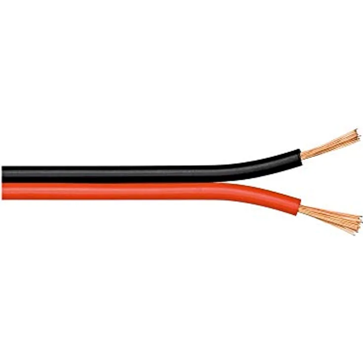 Goobay 67735 Lautsprecherkabel 2x2,5mm² CCA Litze / Boxenkabel Audio Kabel Meterware / Speaker Cable Litzenkabel Audiokabel / Subwoofer Kabel / Rot Schwarz / 10m