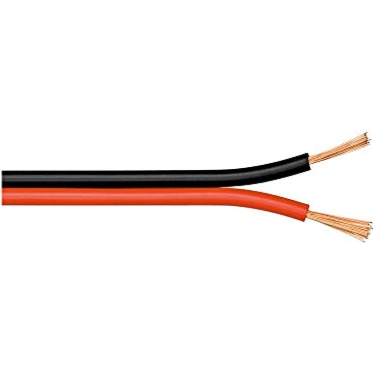 Goobay 15023 Lautsprecherkabel 2x1,5 mm² CCA Litze / Boxenkabel Audio Kabel Meterware / Speaker Cable Litzenkabel Audiokabel / Subwoofer Kabel / Rot Schwarz / 100m – Bild 1
