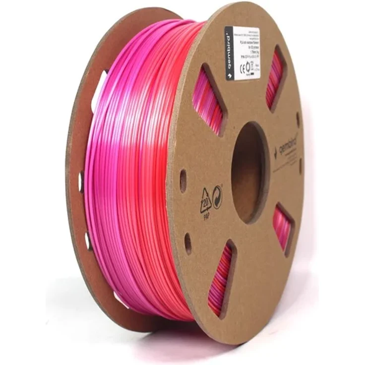 Gembird Silk PLA Filament, lila/rot, 1.75mm Ø, 1 kg für präzise 3D-Drucke