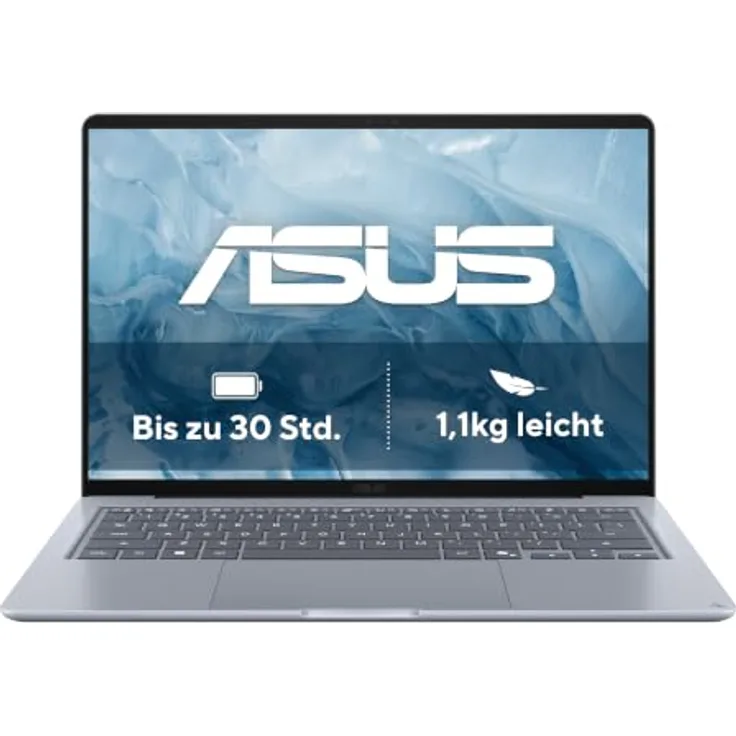 ASUS Zenbook 14 UX3480QA-SF003W, 14 Zoll OLED Laptop mit Snapdragon 200, 16 GB RAM, 512 GB SSD, Blau, Windows 11 Home