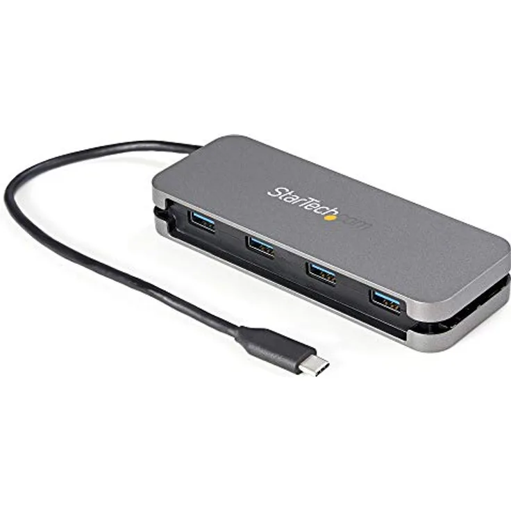 StarTech.com 4 Port USB-C-Hub - 3X USB-A - 5Gbit/s USB 3.0 Typ-C Hub (USB 3.2 Gen 1) - Busbetrieben - Tragbarer USB-C auf USB-A Adapter Hub - 28,5cm Kabel integirertes Host-Kabel (HB30CM4AB)
