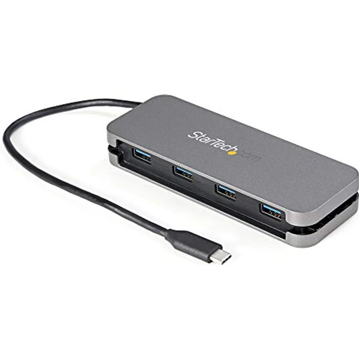 StarTech.com 4 Port USB-C-Hub - 3X USB-A - 5Gbit/s USB 3.0 Typ-C Hub (USB 3.2 Gen 1) - Busbetrieben - Tragbarer USB-C auf USB-A Adapter Hub - 28,5cm Kabel integirertes Host-Kabel (HB30CM4AB) – Bild 1