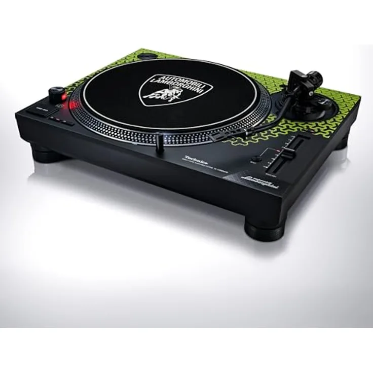 Technics SL-1200M7PEG Lamborghini Edition, Direktantrieb-Plattenspieler mit kernlosem Motor, 3 Geschwindigkeiten, Nadelbeleuchtung, grün