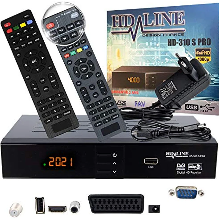 hd-line 310S PRO Receiver Satellit HD Digitaler Satelliten Receiver HDMI DVB S2 Receiver für Sat HD HDMI Sat Receiver HDMI HD Receiver Sat Digital für Satelliten Resiver für TV DVB-S, Mit PVR Schwarz – Bild 1