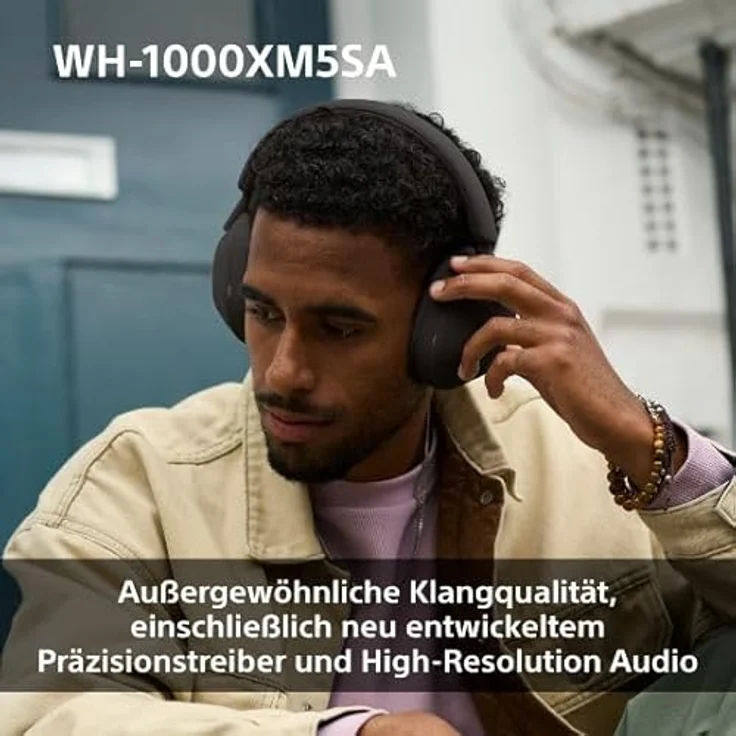Sony WH-1000XM5 SA, kabellose Bluetooth Noise Cancelling Kopfhörer mit 30h Akku, Touch Sensor, Schutzhülle, Schwarz – Bild 5