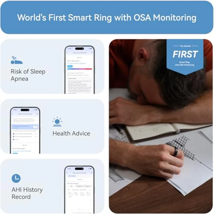 RingConn Gen 2 Smart Ring, Fitness-Tracker mit Schlaf- und Herzgesundheitsüberwachung, schwarz – Bild 3