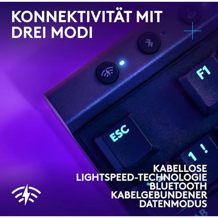 Logitech G515 LIGHTSPEED TKL Black (DE) Kabellose Tastatur in Mehrfarbig – Bild 5