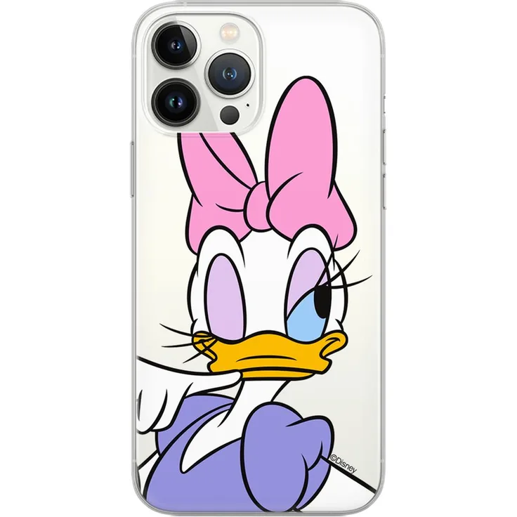Disney Bumper Handyhülle Daisy-003, Transparente TPU-Hülle mit einzigartigem Partial Print Design und maximaler Haltbarkeit