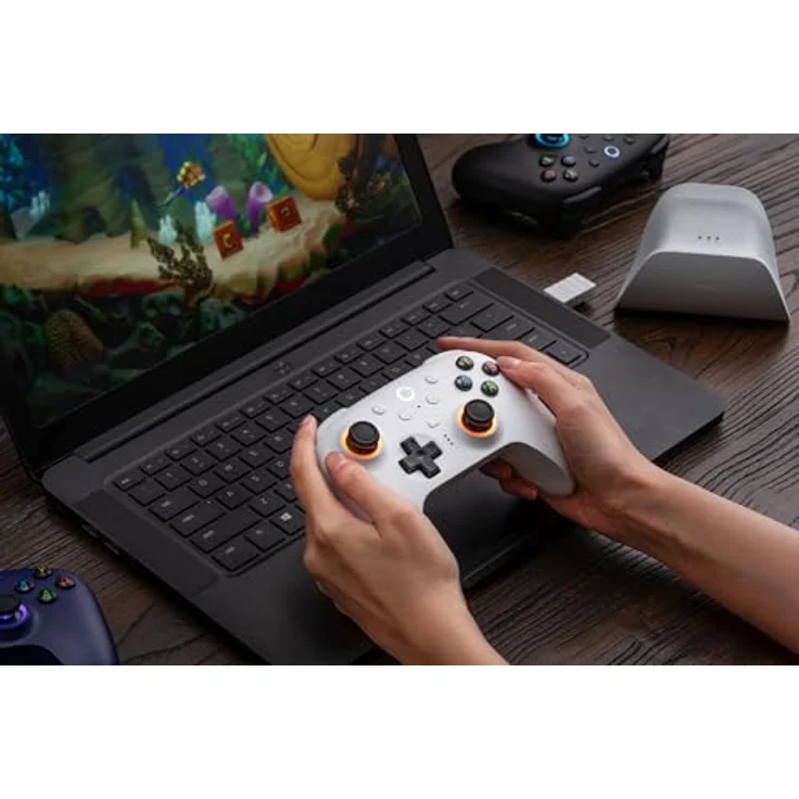 8bitdo Ultimate 2 Wireless, Gaming Controller mit TMR-Joysticks, ultra-niedriger Latenz und RGB-Beleuchtung, Schwarz – Bild 10
