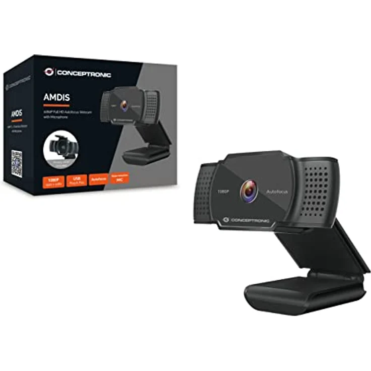 Conceptronic AMDIS06B Webcam AMDIS 1080P HD Webcam+Microphone sw – Bild 3