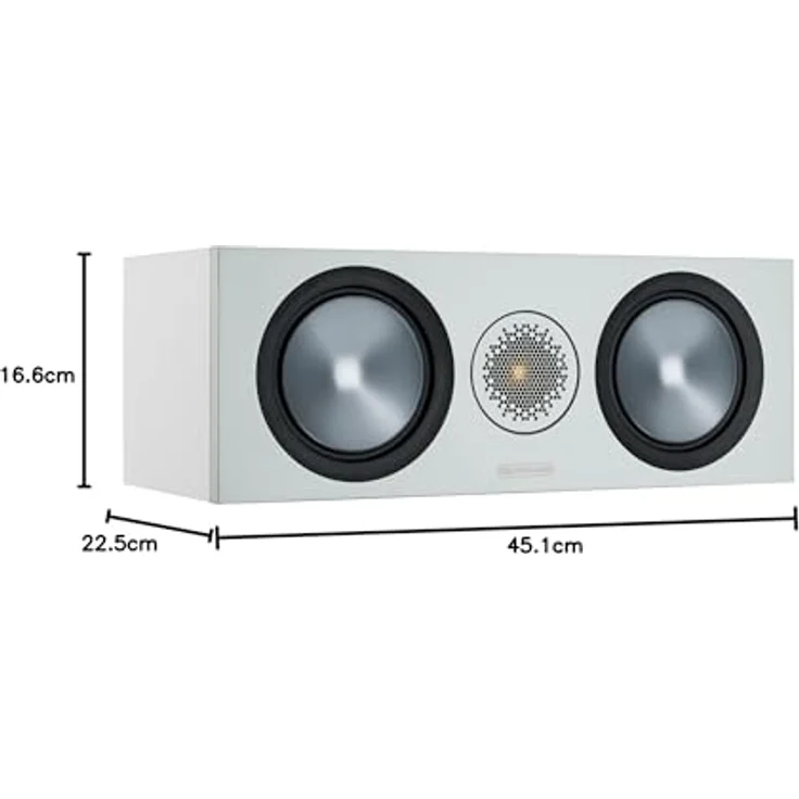 Monitor Audio Bronze C150 (6G) Center-Lautsprecher weiß/grau, 2-Wege, 120 W, CAM-Gold-Hochtöner, CAM-Tief-/Mitteltöner, geschlossenes Gehäuse – Bild 5