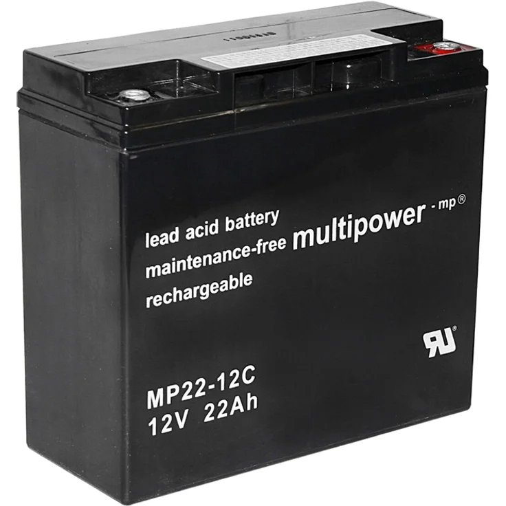 Multipower Blei Akku MP22-12C Pb 12V, 22Ah AGM Zyklenfest mit M5 Anschluss, wartungsfrei