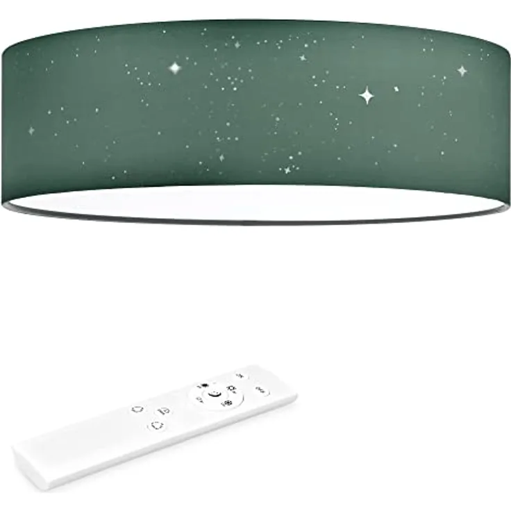 Navaris LED Deckenleuchte 40cm Dunkelgrün - Dimmbar, Farbtemperaturwechsel, Fernbedienung, 22W - Sternenhimmel Effekt für Wohnzimmer, Schlafzimmer und Kinderzimmer - Preisvergleich