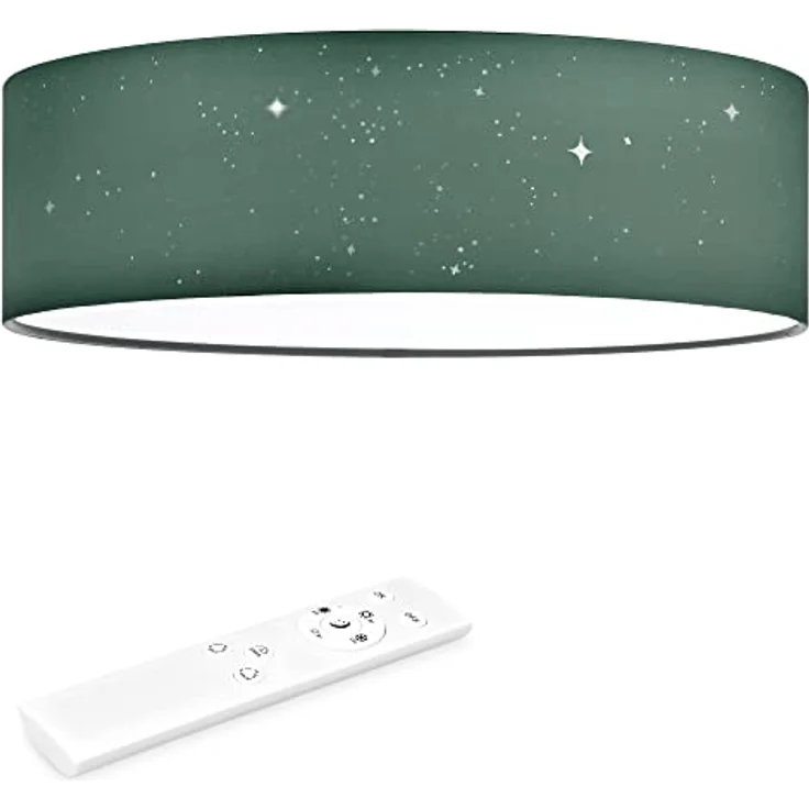 Navaris LED Deckenleuchte 40cm Dunkelgrün - Dimmbar, Farbtemperaturwechsel, Fernbedienung, 22W - Sternenhimmel Effekt für Wohnzimmer, Schlafzimmer und Kinderzimmer - Preisvergleich – Bild 1