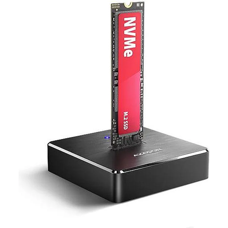 Axagon ADSA-M2C11 USB-C Dockingstation für M.2 NVMe & SATA SSDs, 10Gbps, Aluminium, Schwarz