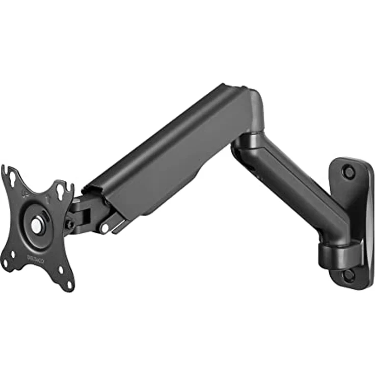 Deltaco ARM-0360, Wand-Monitorhalterung für 32 Zoll Monitore, höhenverstellbar mit Dreh- und Neigefunktion, Schwarz – Bild 1