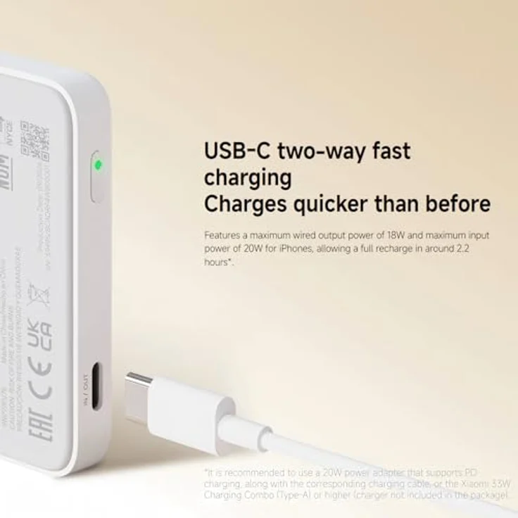 Xiaomi Kabellose Powerbank 5.000mAh, tragbar, Weiß – Bild 5
