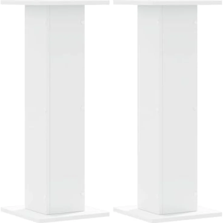 vidaXL Lautsprecherständer 2er Set, Höhenverstellbare Boxenständer aus Weiß Holzwerkstoff, Stabile Oberfläche für HiFi Heimkino und verbessertes Audio-Hörerlebnis – Bild 1