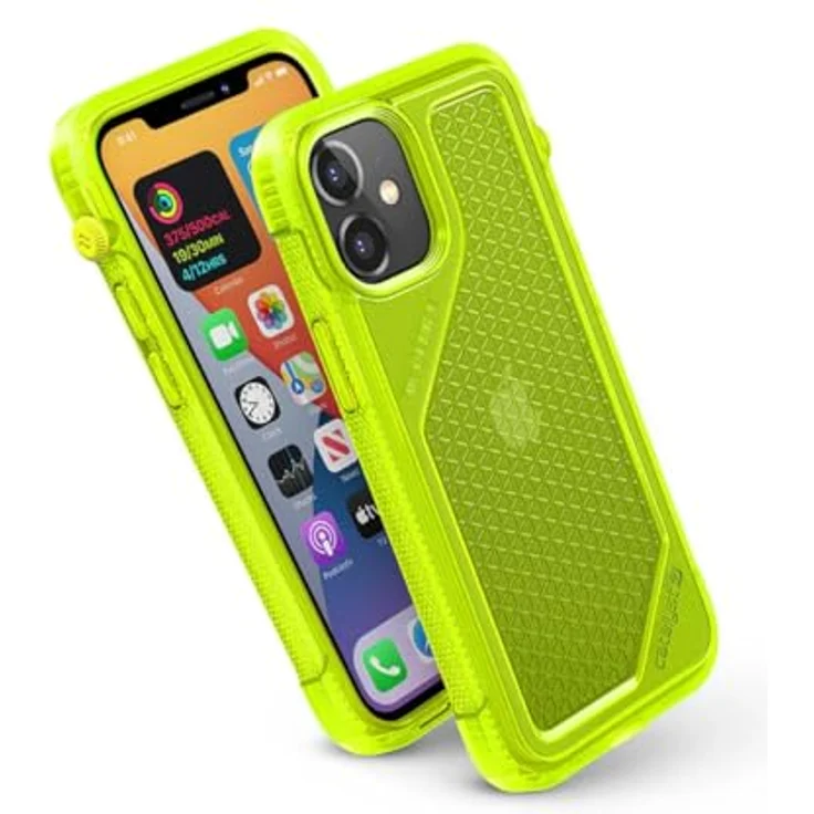 Catalyst Vibe iPhone 12 Mini Case, Sturzschutz bis 3,5 Meter, gelb-transparent mit rutschfester Struktur und 4-Punkt-Crux-Montagesystem – Bild 2