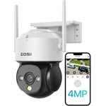 ZOSI 4MP WLAN Überwachungskamera Aussen, Pan/Tilt WiFi Dome Kamera mit KI Personen-/Fahrzeugerkennung, C290