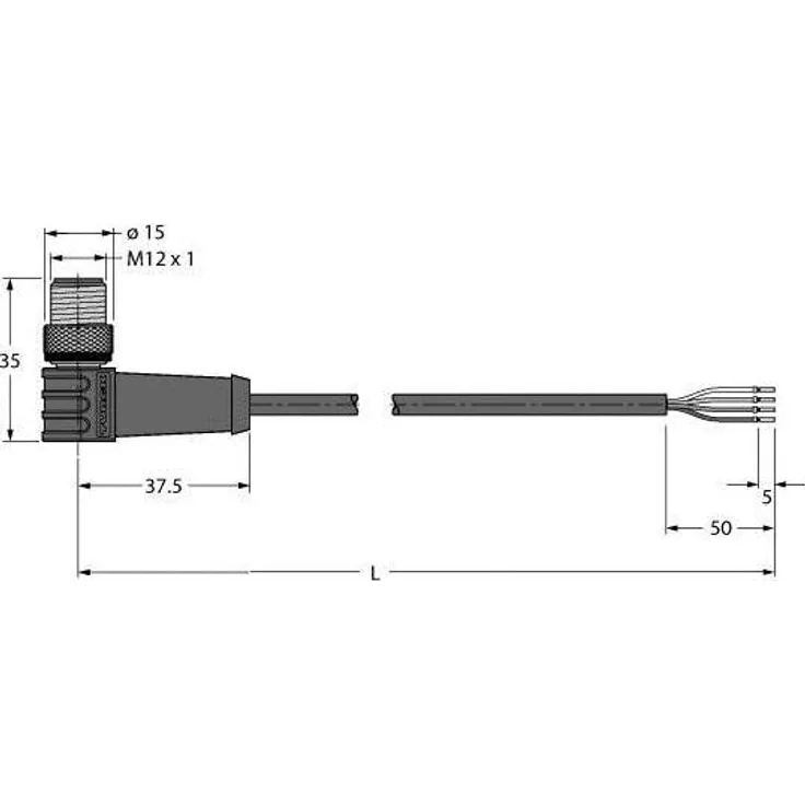 Turck Kabelrolle Aktuator- (2 m) weiß, hochtemperaturfest, flammwidrig, Chemikalien- und UV-beständig, RoHS-konform