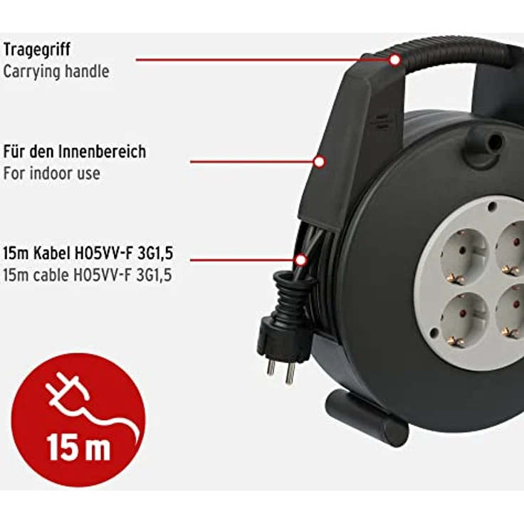Brennenstuhl Kabelbox Vario Line, schwarz/lichtgrau, 15 m – Bild 3