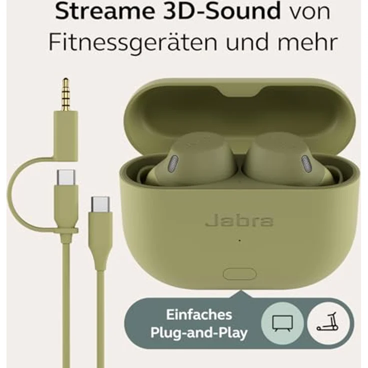 Jabra Elite 8 Active Gen 2 kabellose Bluetooth-Earbuds, Olive - Schweißabweisend, Wasserdicht, LE-Audio-Smartcase, Adaptive Hybride ANC – Bild 4